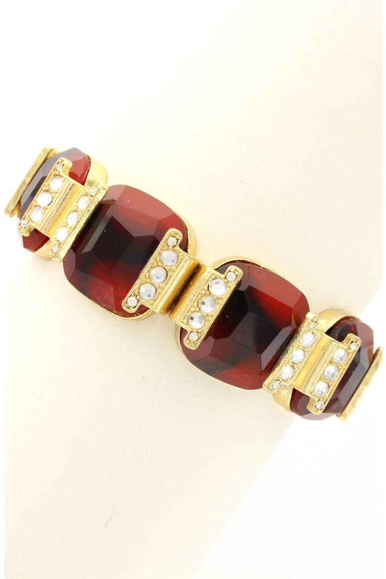 Resin Stone Stretch Bracelet, Main, color, GOLD / BROWN
