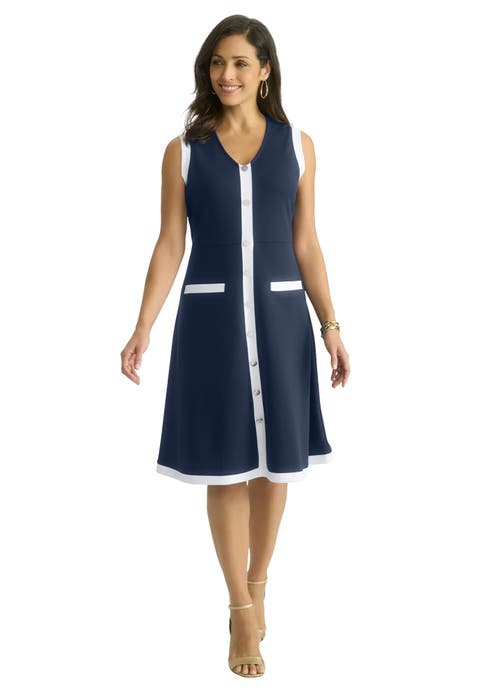 Sleeveless Crepe Dress (Plus)