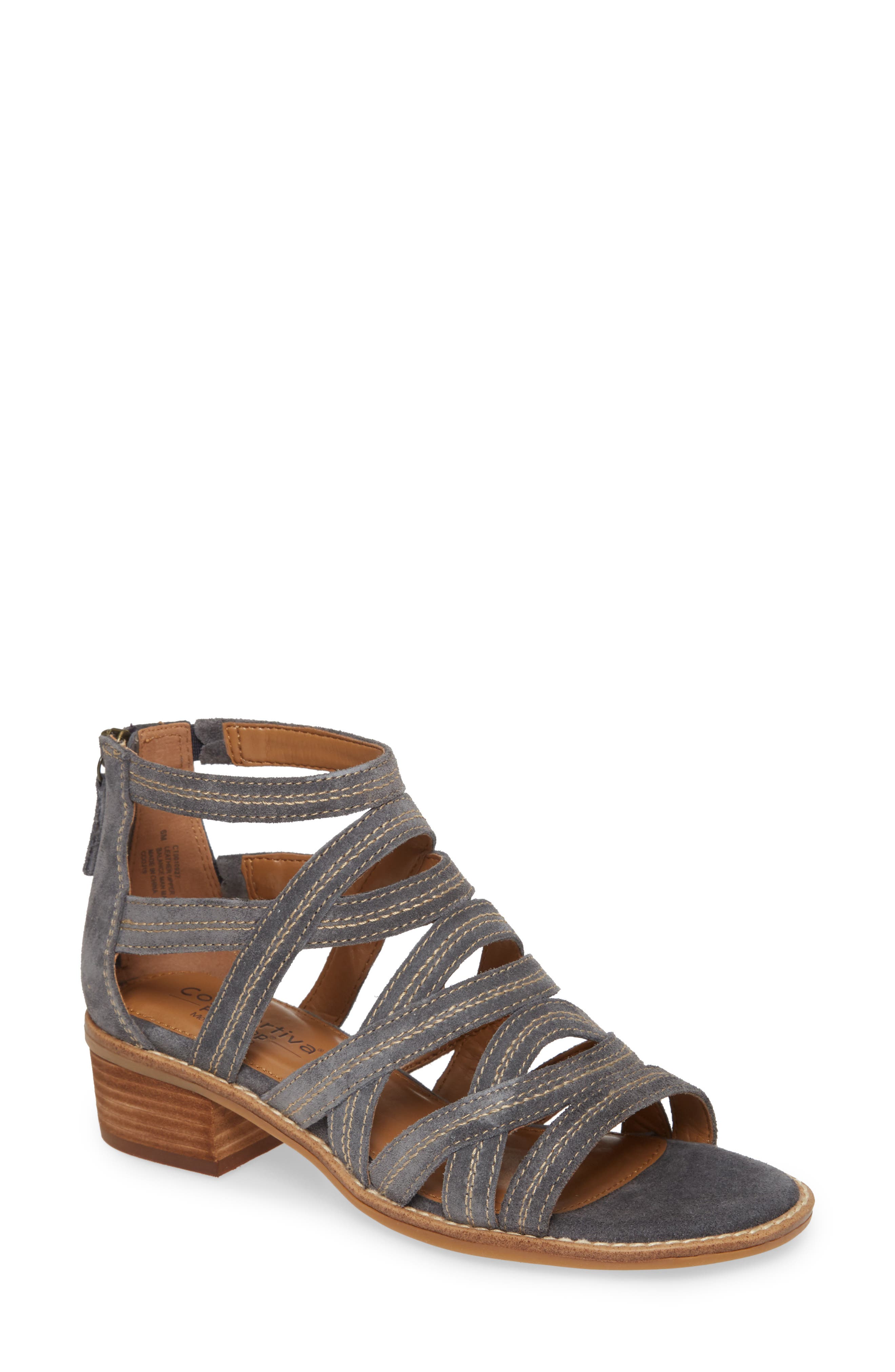 Betha Sandal, Main, color, DENIM SUEDE