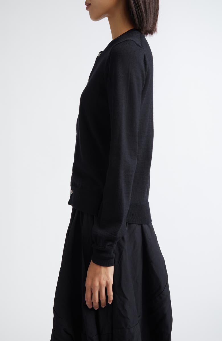 Comme des Garçons Comme des Garçons Wool Jersey Cardigan, Alternate, color, Black