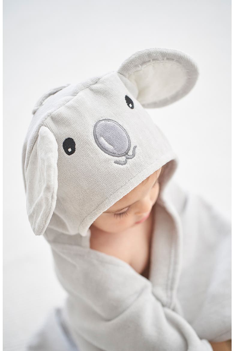 Terry Velour Hooded Koala Towel, Alternate, color, LIGHT GRAY