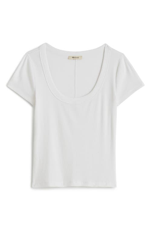 Madewell (re)generative Cotton Ribbed Scoopneck Tee In White