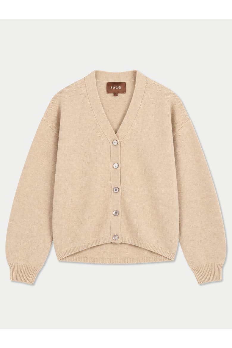 Cashmere V-neck Cardigan, Main, color, beige
