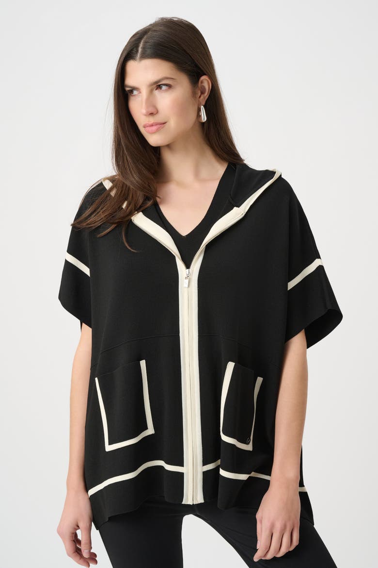 Dry Viscose Hooded Boxy Jacket, Main, color, Black
