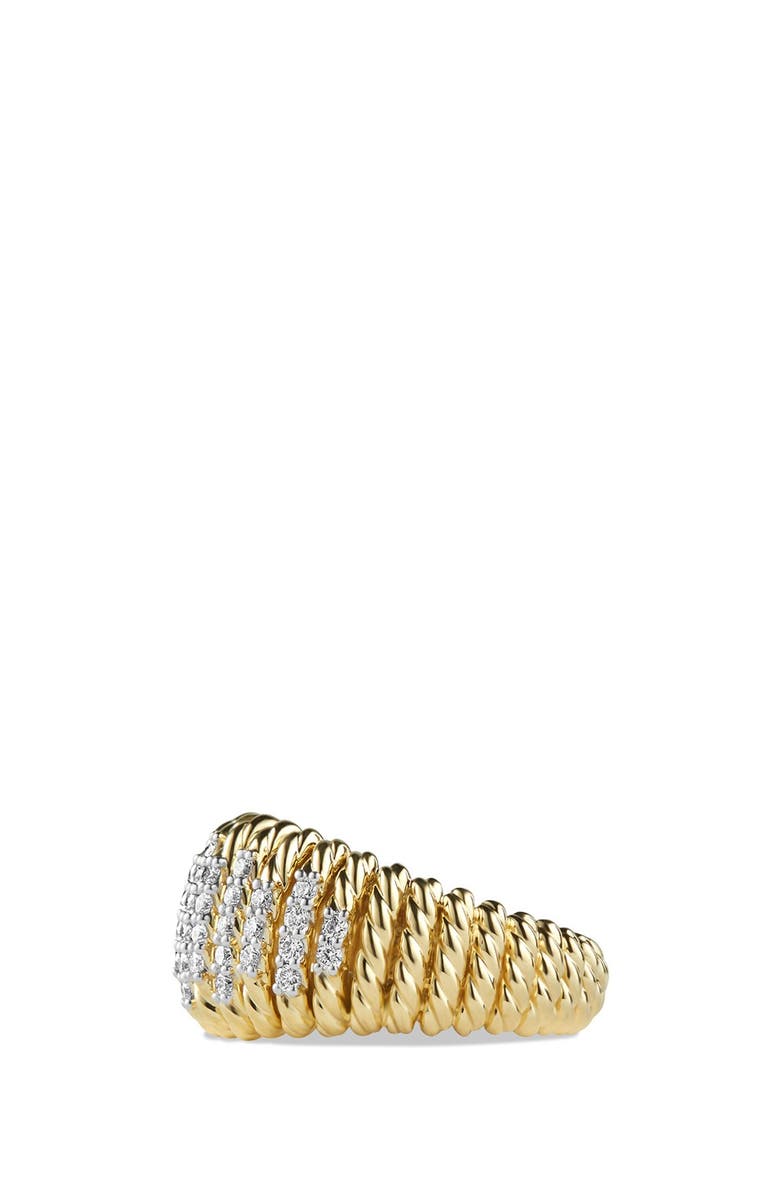 David Yurman 'Tempo' Ring with Diamonds in 18K Gold, Alternate, color,