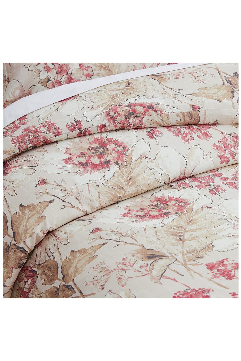 Skye Collection 3-Piece Cotton Duvet Set, Alternate, color, NATURAL/ RED