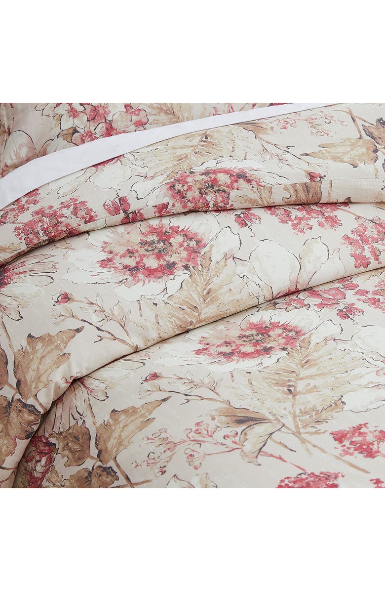 SOUTHSHORE FINE LINENS Skye Collection 3-Piece Cotton Duvet Set, Alternate, color, Natural/ Red