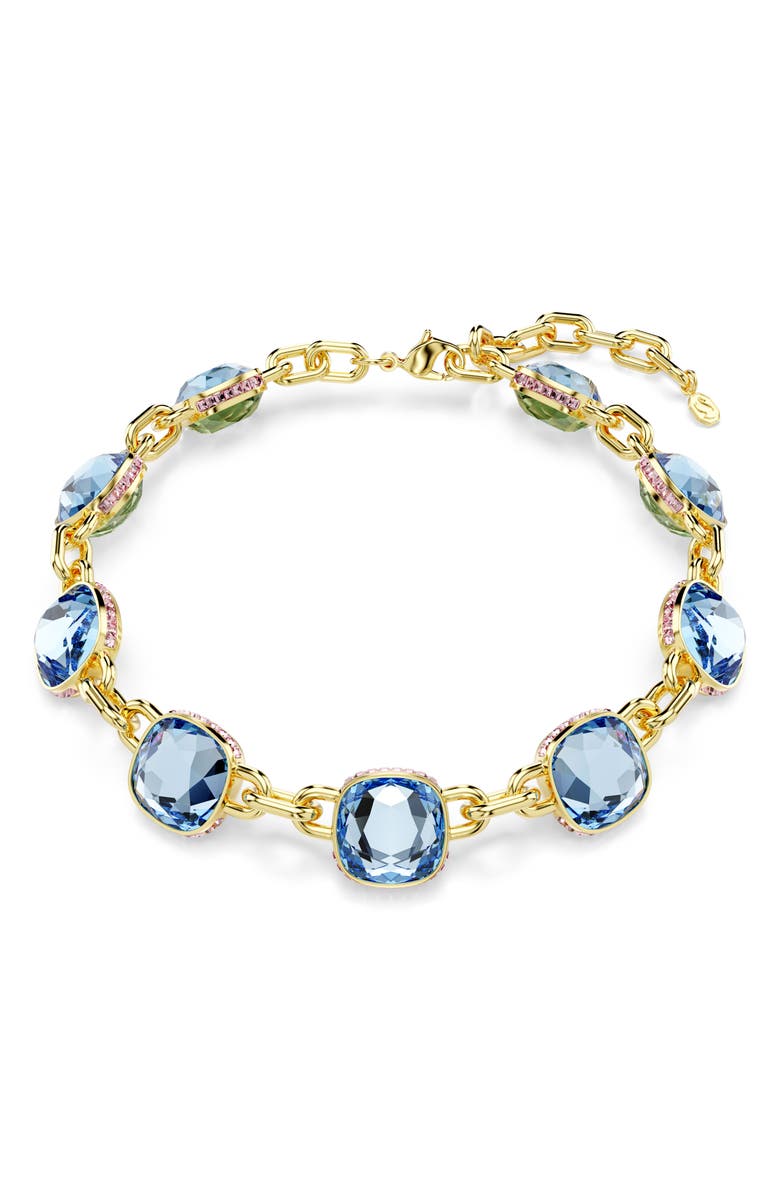 Swarovski Chroma Twist Crystal Station Collar Necklace, Main, color, Blue
