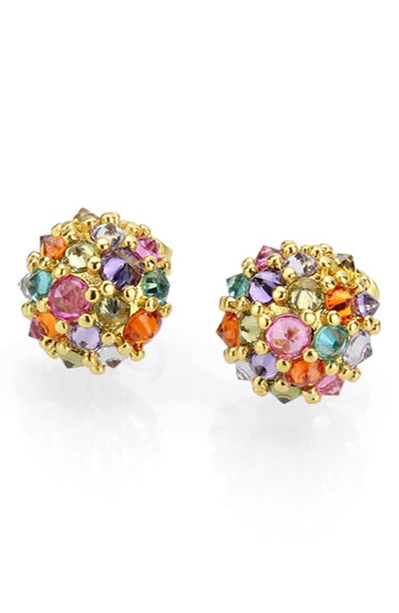 Covet Fiesta Ball Pavé CZ Stud Earrings, Main, color, 