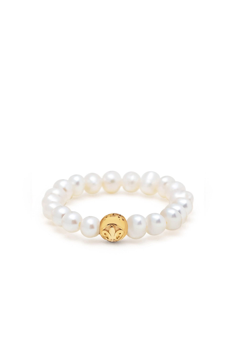 Beaded Pearl Ring, Main, color, White