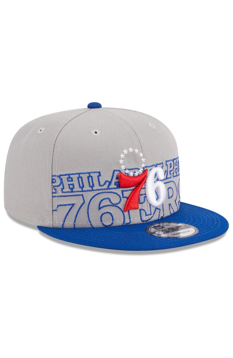 New Era Men's New Era  Gray/Royal Philadelphia 76ers 2023 NBA Draft Two-Tone 9FIFTY Snapback Hat, Alternate, color, 