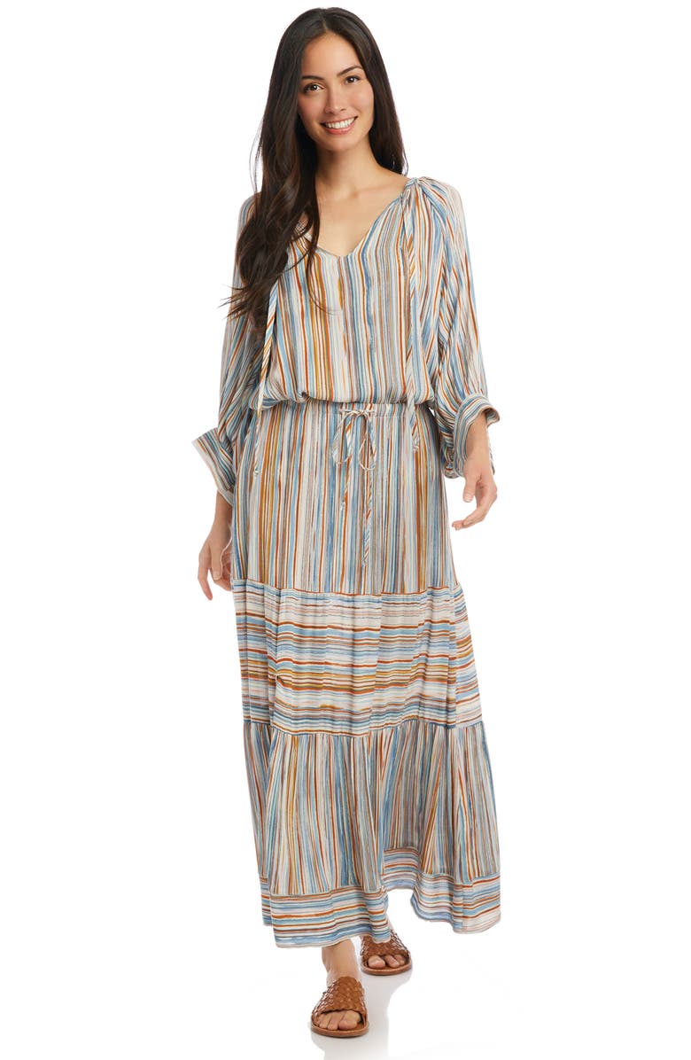 Karen Kane Stripe Midi Skirt, Alternate, color, 