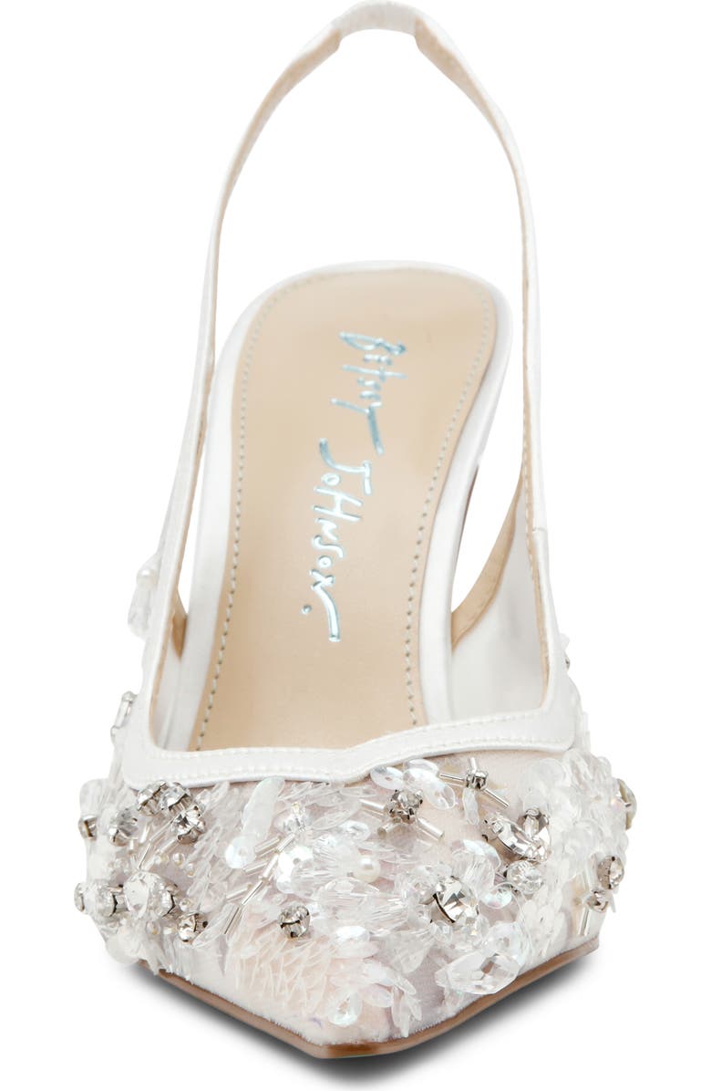 Betsey Johnson Eddie Pointed Toe Slingback Pump, Alternate, color, Ivory Multi