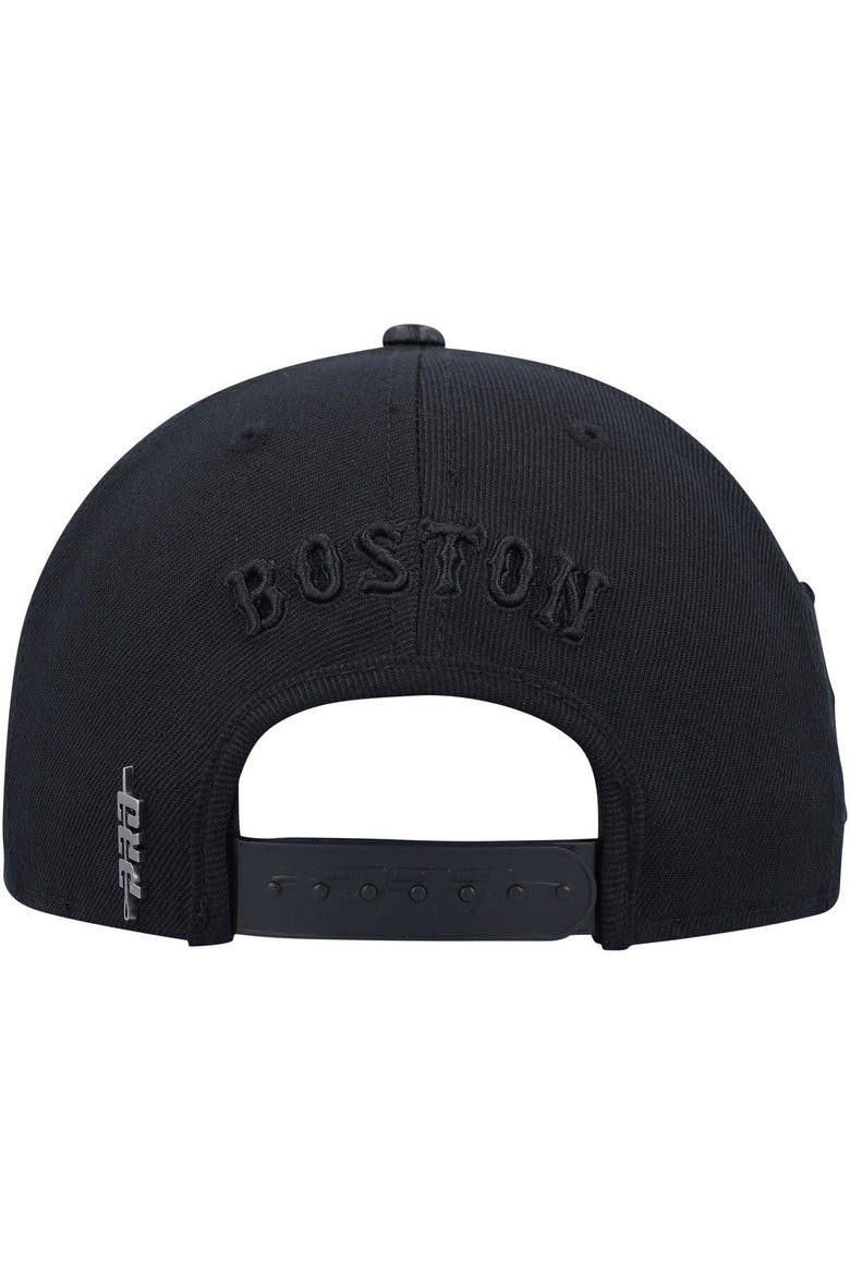 Men's Pro Standard Black Boston Red Sox Triple Black Wool Snapback Hat, Alternate, color, Black