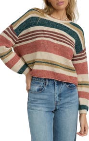 Billabong Lit Light Stripe Cotton Blend Sweater