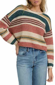 Billabong Lit Light Stripe Cotton Blend Sweater