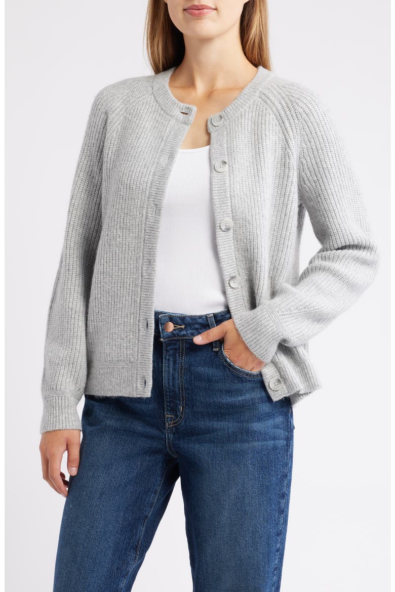 Cozy Rib Cardigan, Main, color, GREY HEATHER
