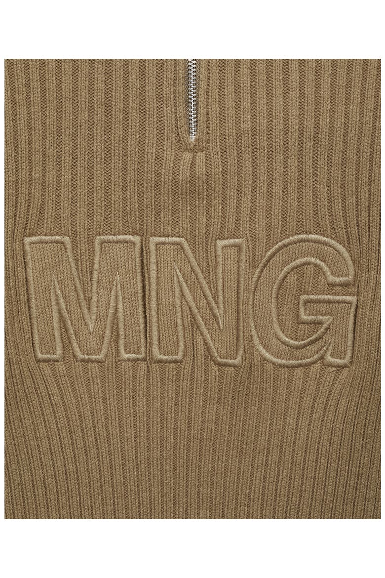 Perkins Logo Half Zip Sweater, Alternate, color, KHAKI