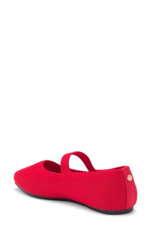 Taryn Rose Knit Mary Jane Flat In Ruby Red