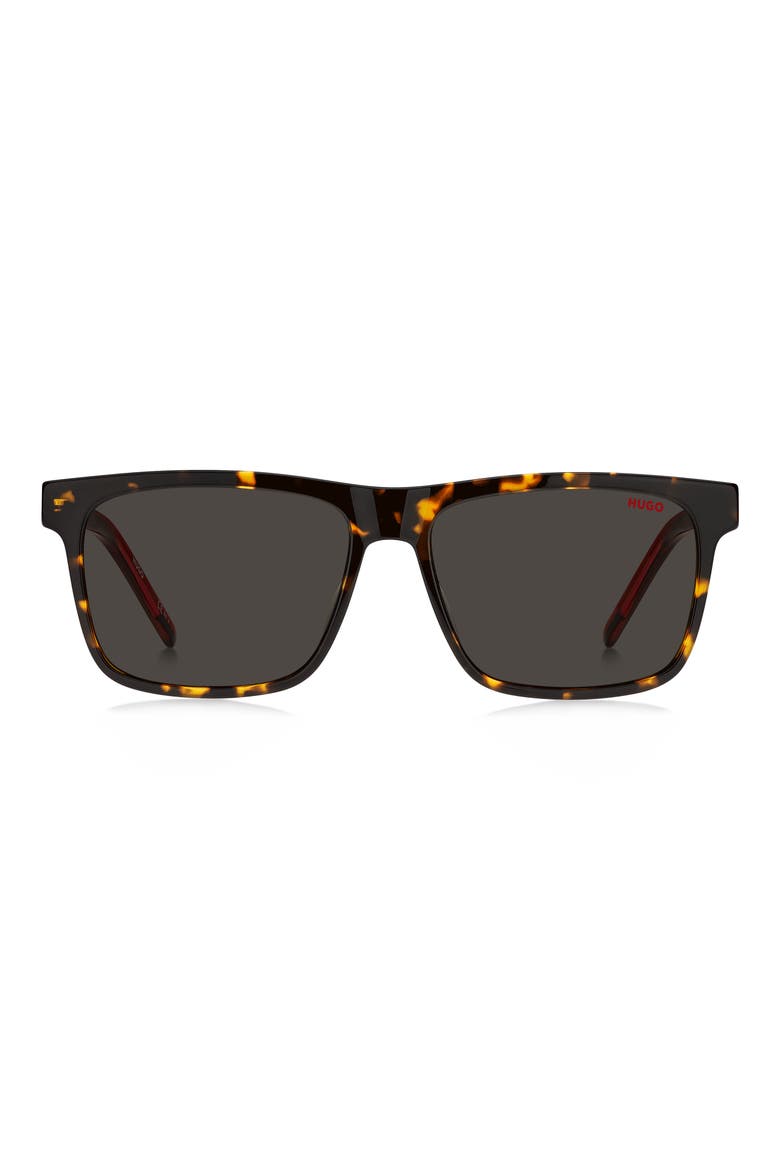 56mm Square Sunglasses, Alternate, color, HAVANA RED