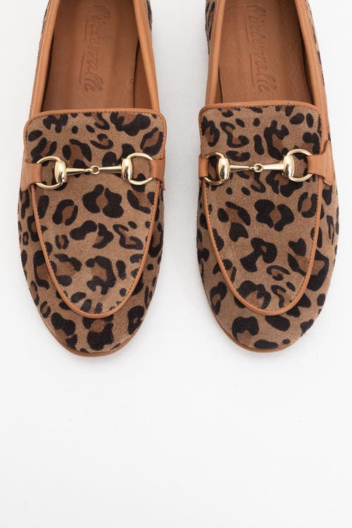 Forever & Always Shoes Rory Leather Bit Loafer In Leopard Print Suede Leather