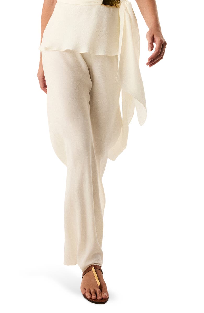ViX Paula Hermanny Rosie Cover-Up Pants, Main, color, Off White