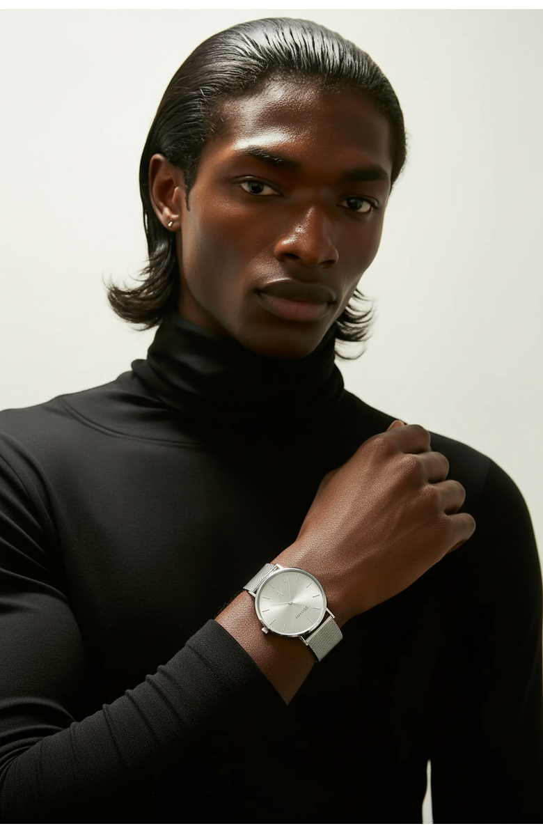 NCMPRBL Advance Chrome Mesh Strap Watch, 36MM, Alternate, color, Silver