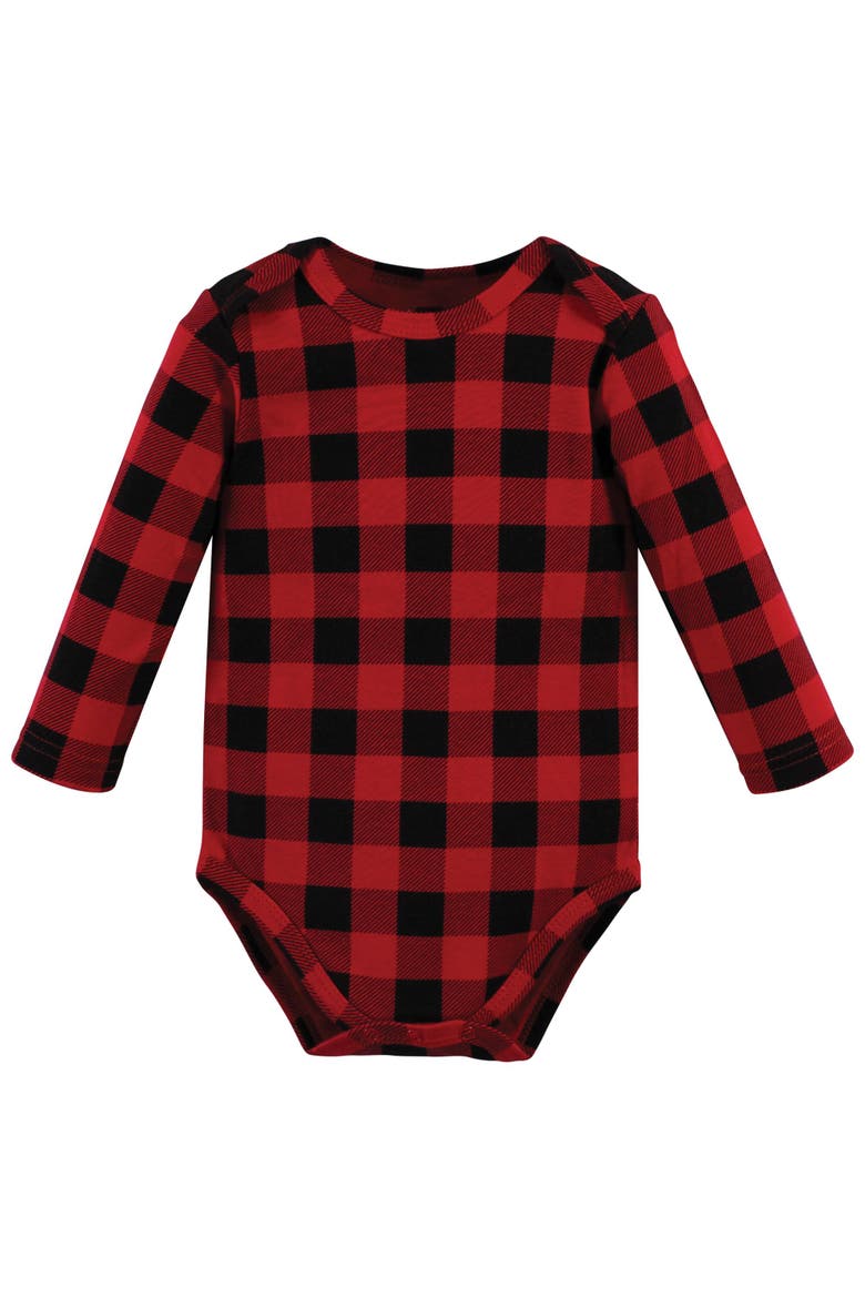 Essential Long-Sleeve Cotton Bodysuit Triple Set, Alternate, color, Christmas Tree 3-Pack