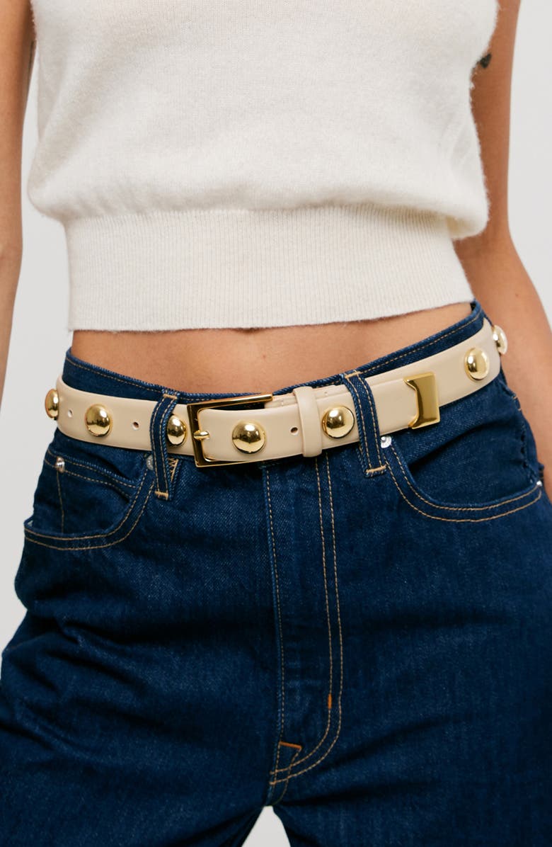 AUREUM No. 9 Stud Leather Belt, Alternate, color, 