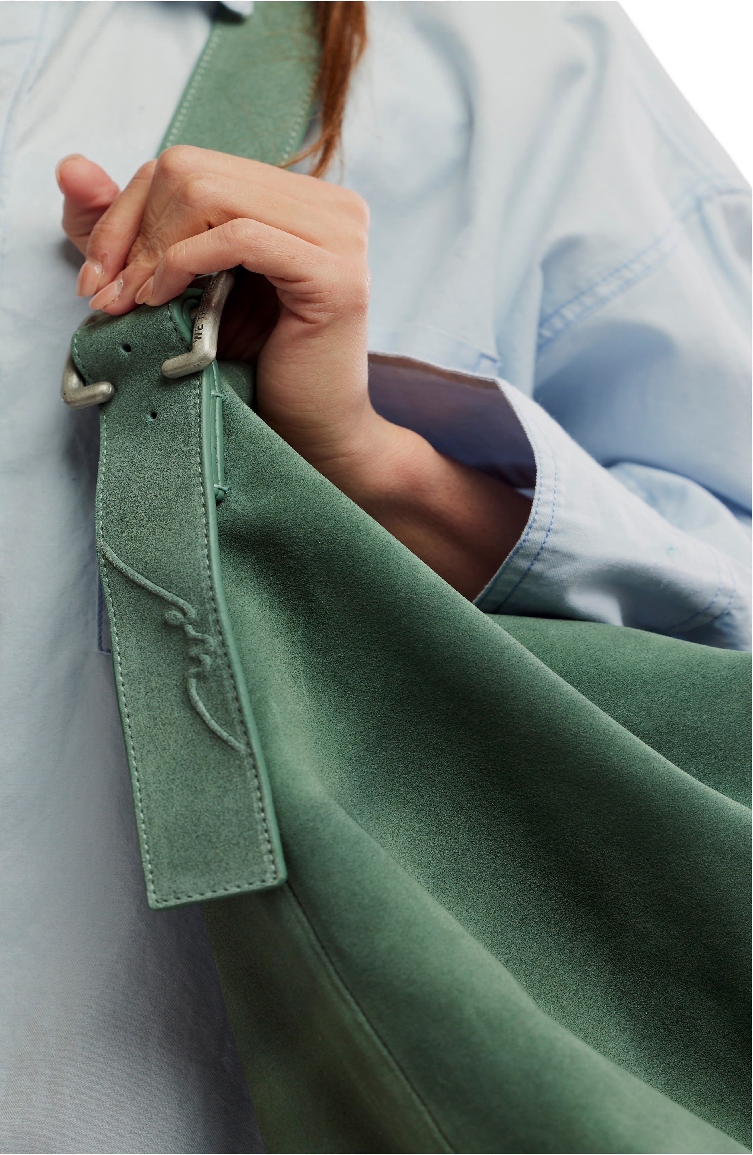 Free People WTF Honor Suede Hobo Bag, Alternate, color, Secret Sage