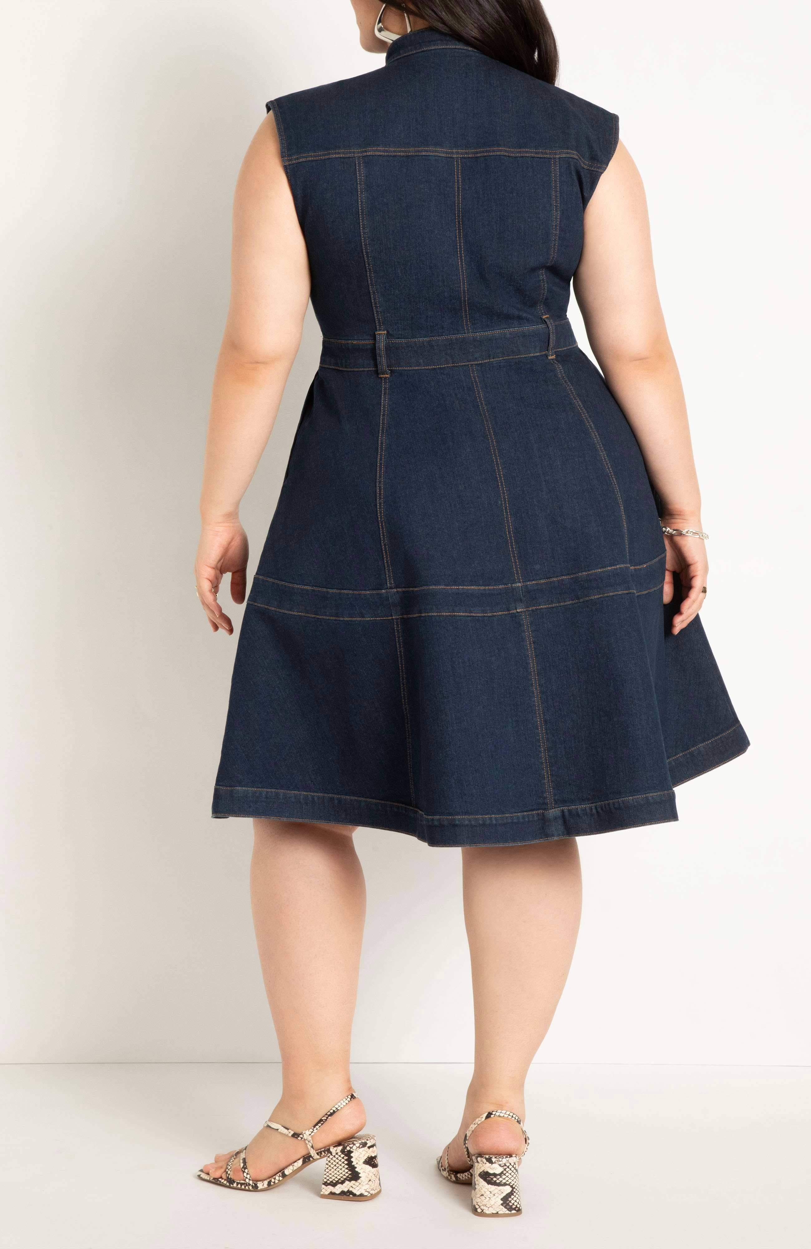 Fit & Flare Denim Dress - image 2