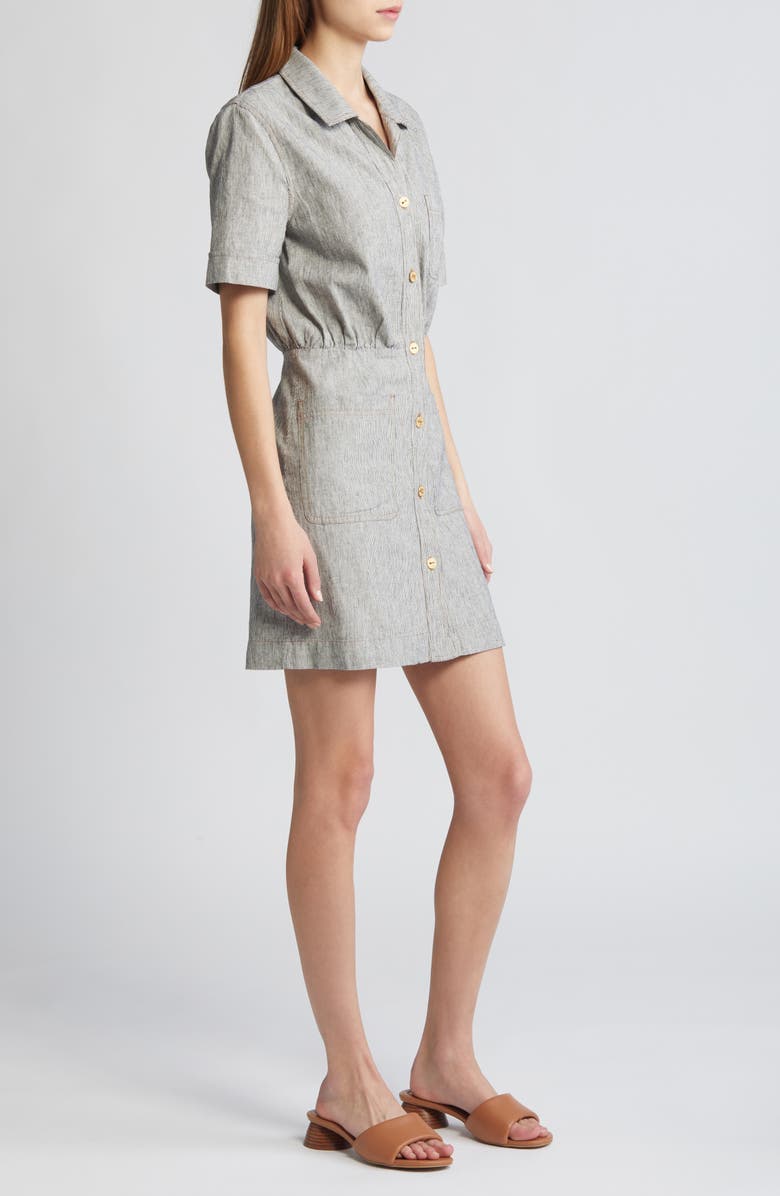 SESSÙN Tanohi Linen & Cotton Shirtdress, Alternate, color, 