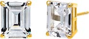 BY ADINA EDEN CZ Emerald Cut Prong Set Stud Earring