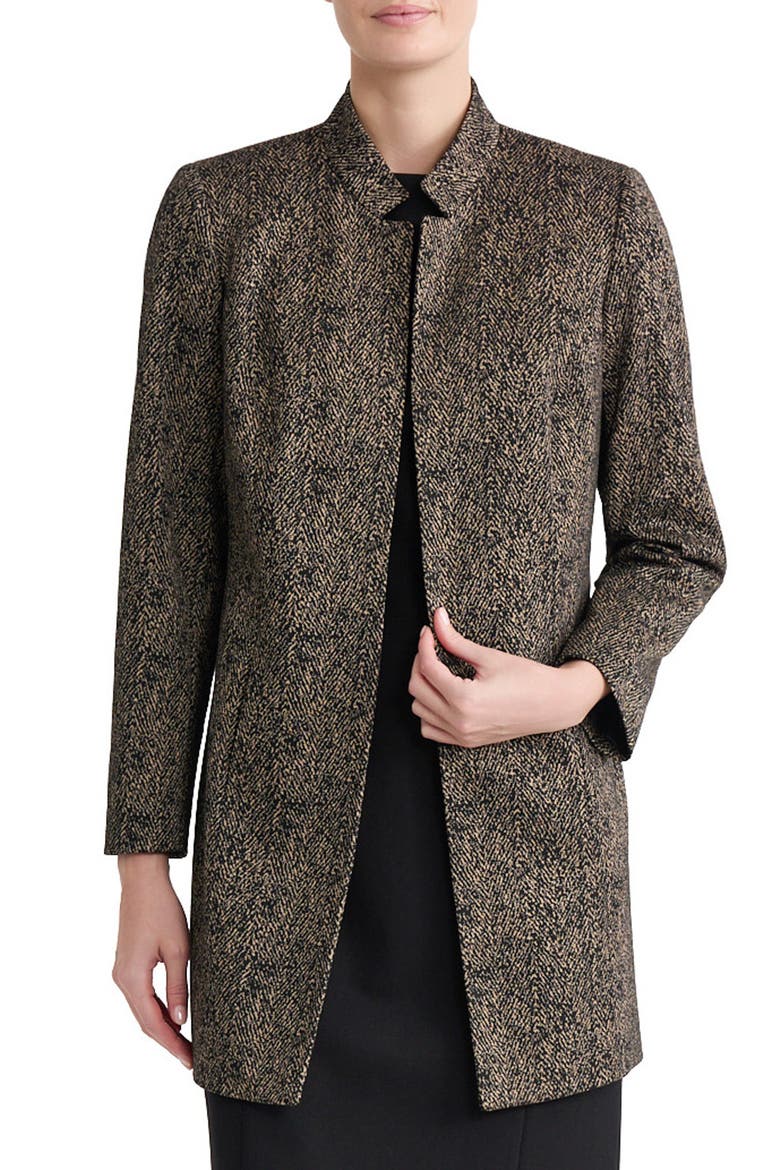 Stand Collar Topper, Main, color, BLACK/ CAMEL