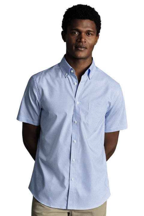 Non-Iron Stretch Check Short Sleeve Shirt