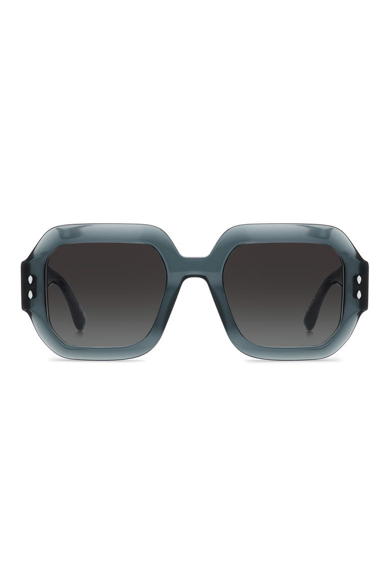 51mm Square Sunglasses, Main, color, TEAL/ DARK GREY SF
