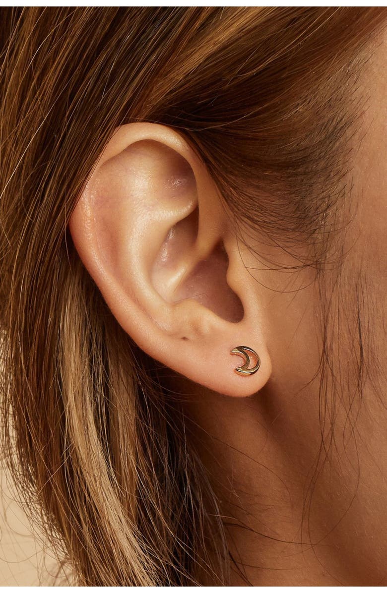 Oradina 14K Yellow Gold Moondance Studs, Alternate, color, Yellow Gold