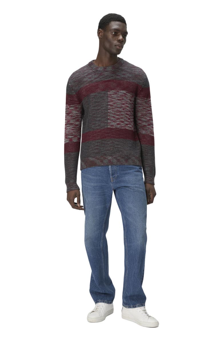 Missoni Crew Neck Sweater With Check Pattern, Main, color, Grey & Burgundy