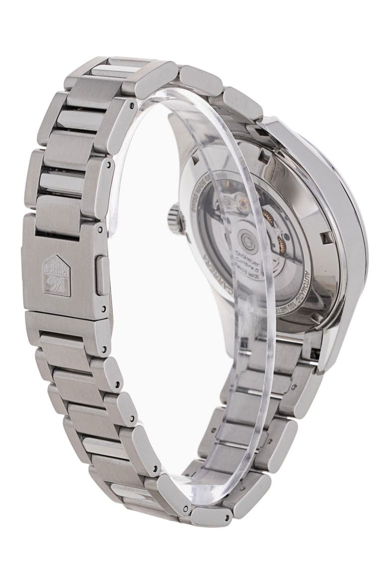 Tag Heuer Preowned 2017 Carrera Automatic Bracelet Watch, 39mm, Alternate, color, SILVER