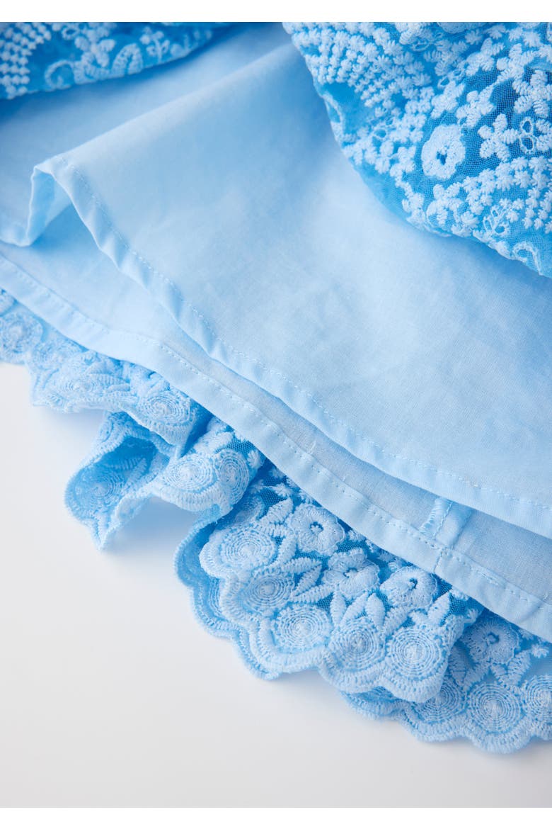 Paloma Lace Frill Mini Dress, Alternate, color, Powder Blue