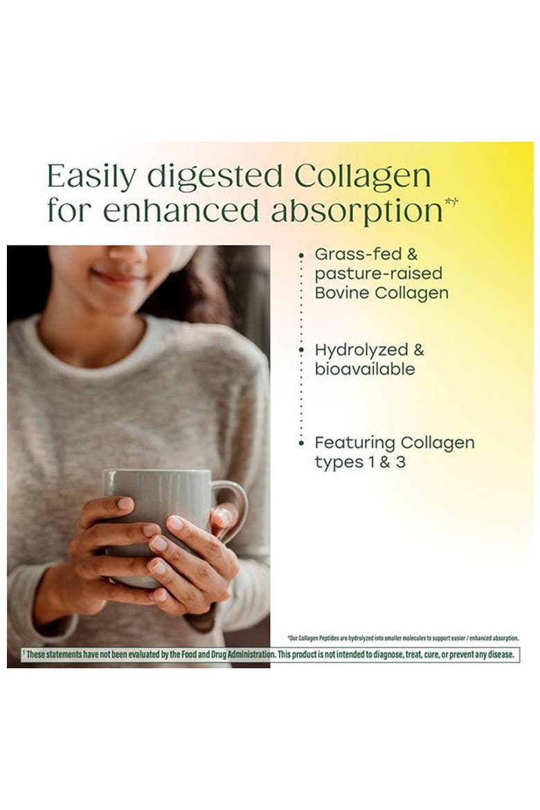 Collagen Peptides Powder with Hyaluronic Acid & Vitamin C, Grass-Fed Bovine, Unflavored, 20 oz, Alternate, color, None