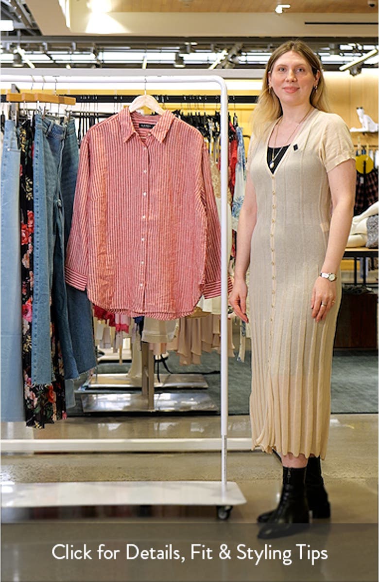 Relaxed Fit Stripe Linen Button-Up Shirt, sales video thumbnail