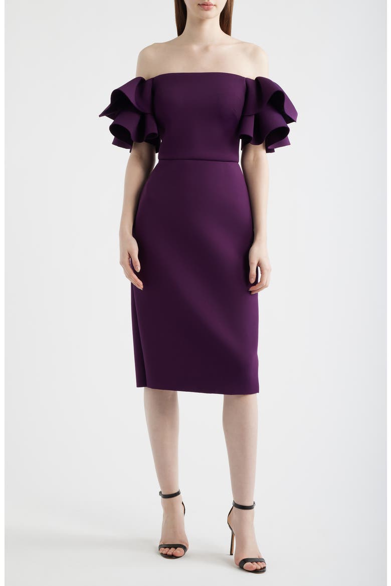 eliza j ruffle long sleeve dress Eliza J Women's Long Sleeve Cascade Ruffle Dress - Blue - Size 10