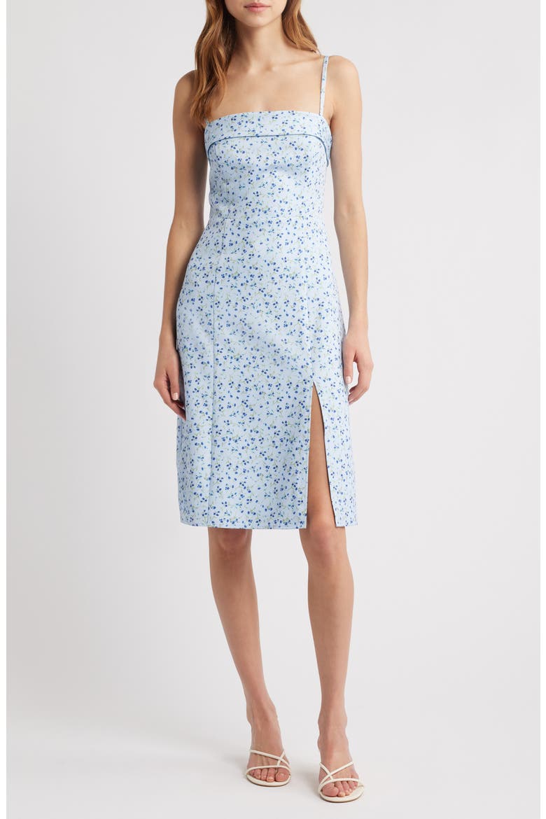 Echo Floral Crepe Dress, Main, color, ICY BLUE MULTI