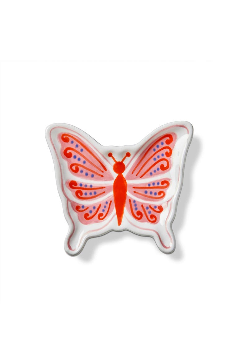 Butterfly Trinket Dish Multi Ceramic Everyday, Main, color, Pink