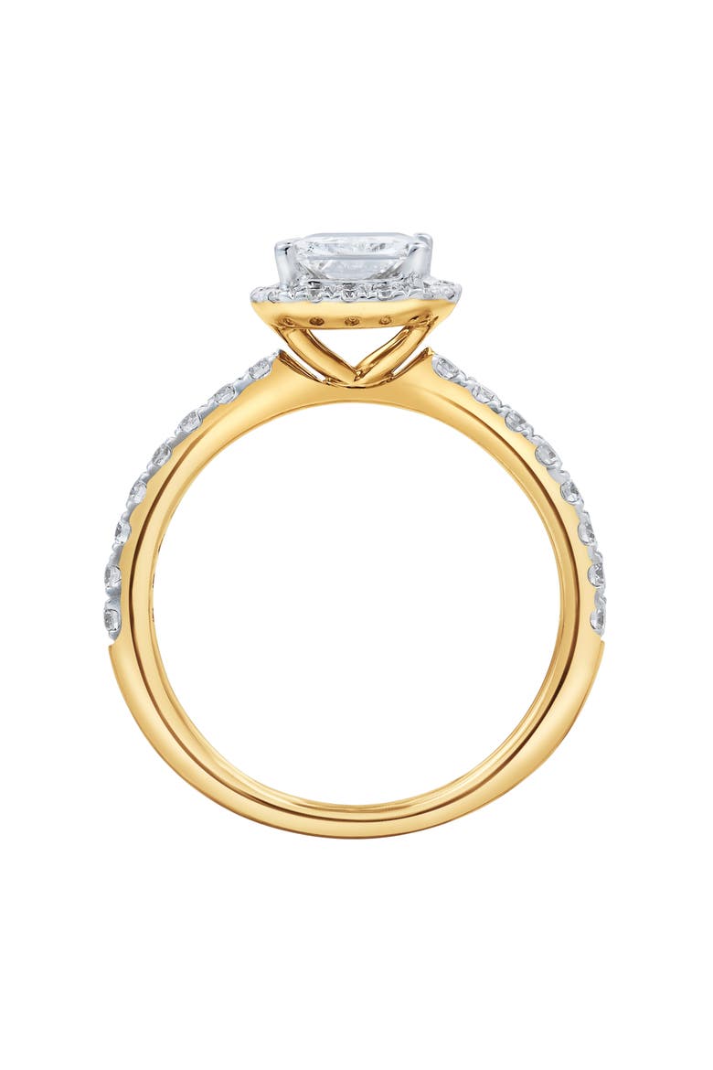 Basma 14K Yellow Gold Radiant Cut Lab Grown Diamond Halo Engagement Ring - 2.0 Ct, Alternate, color, 14K Yellow Gold