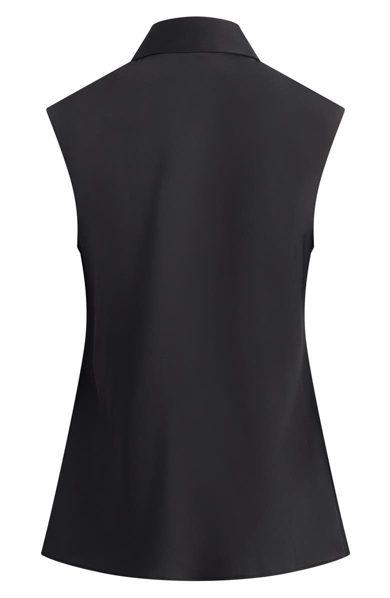 Favorite Daughter Agatha Sleeveless Crepe Satin Button-Up Shirt, Alternate, color, Black