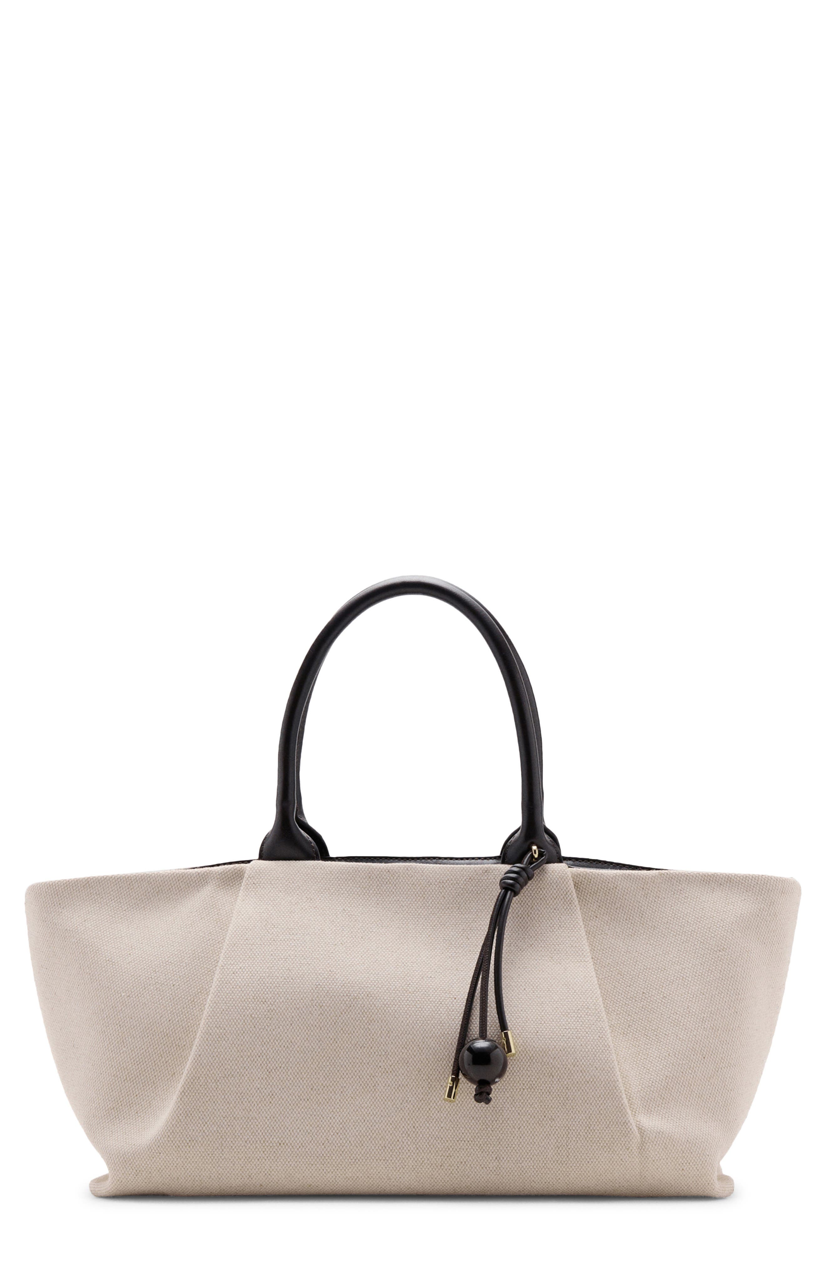 Canvas Tote Bag, Main, color, BLACK AND WHITE