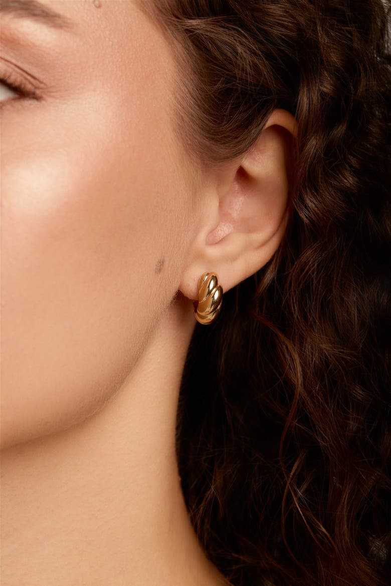 Rowan Hoops, Alternate, color, Gold