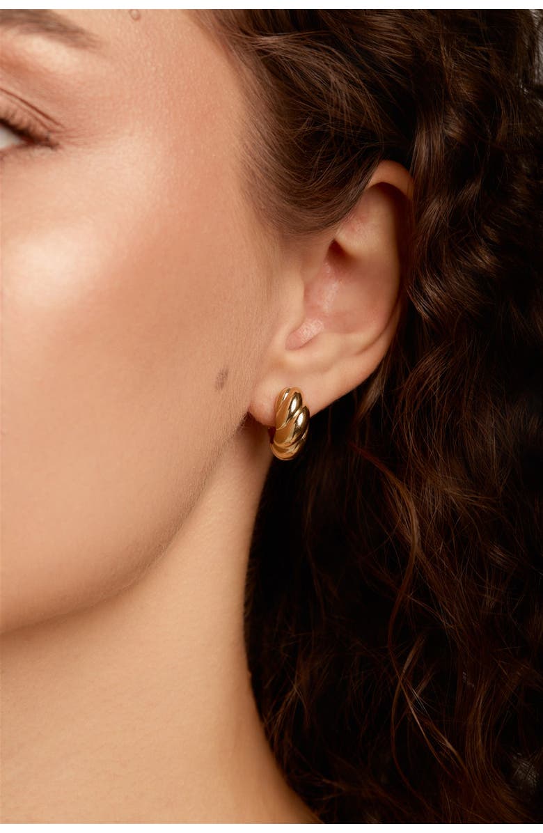 Set & Stones Rowan Hoops, Alternate, color, Gold